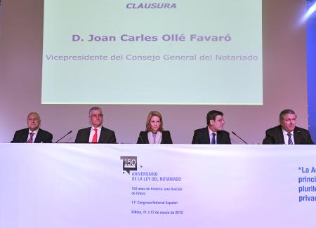 Acto de clausura de la 6ª sesión del 11º Congreso Notarial Español.